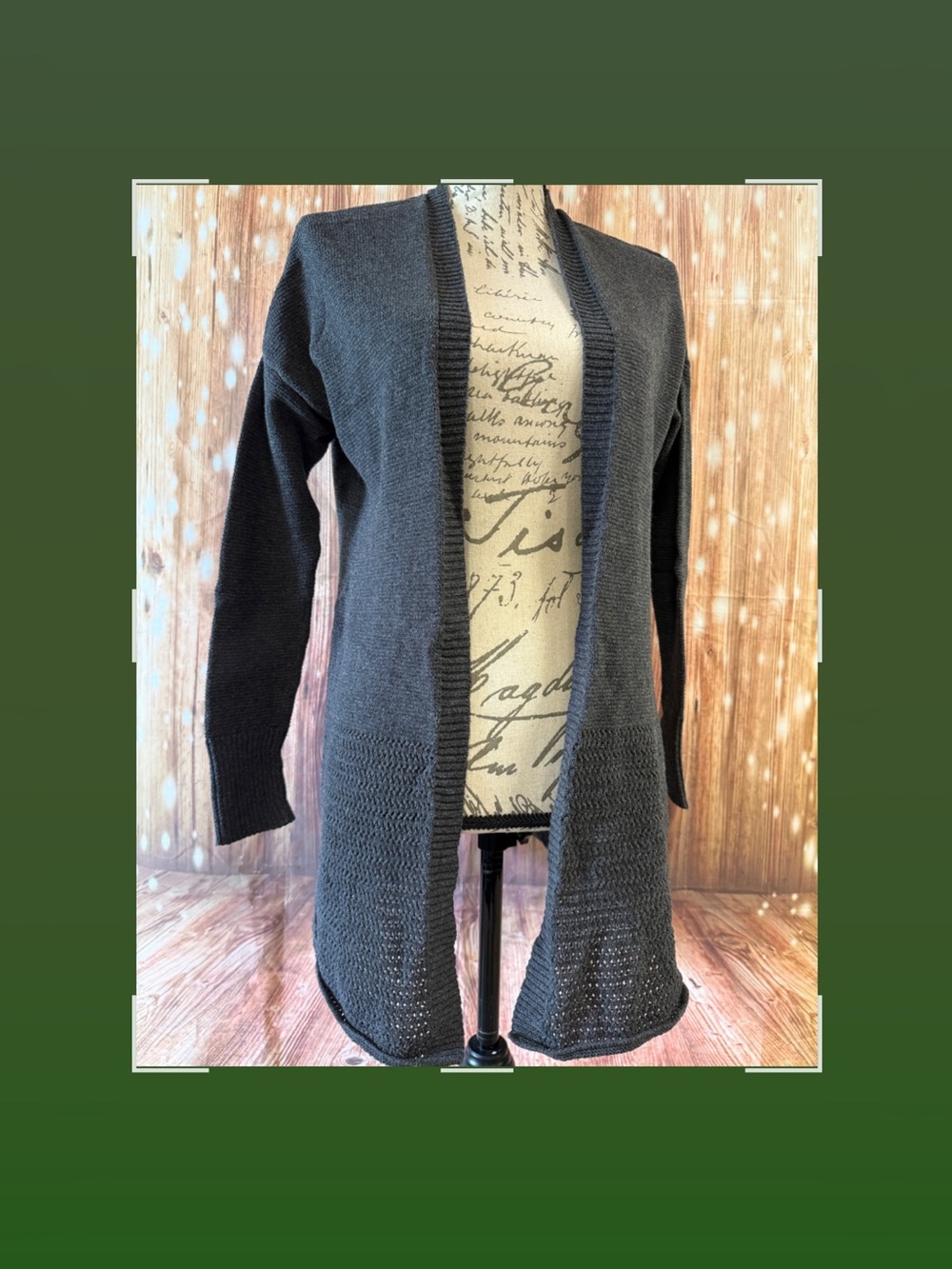 American Eagle Outfitters Gray Open-Front Knit Cardigan